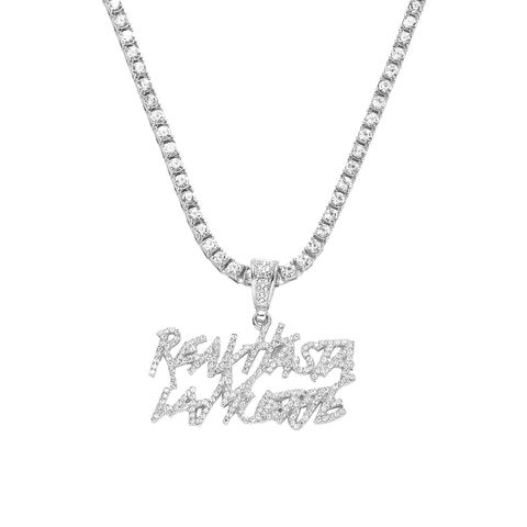 Hip-hop Letter Alloy Inlay Zircon Men's Pendant Necklace