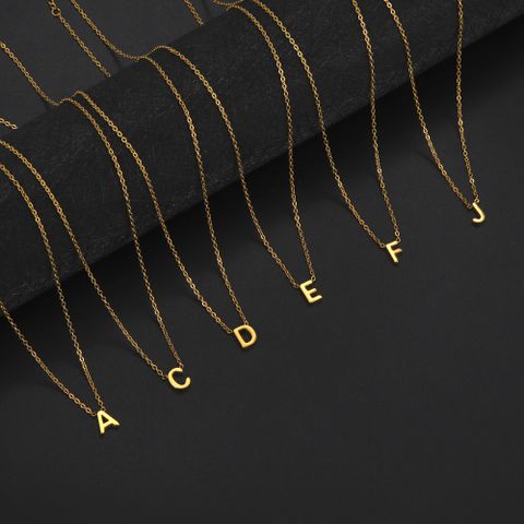 Einfacher Stil Brief Rostfreier Stahl Überzug Halskette Mit Anhänger