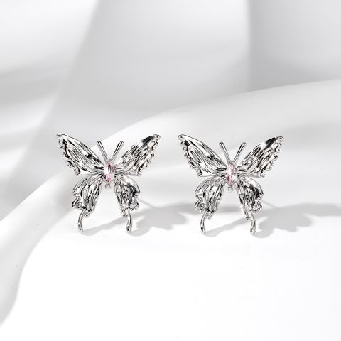 1 Pair Cute Simple Style Butterfly Alloy Ear Studs