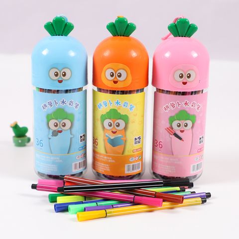 Creative Carrot Shaped Watercolor Pens Set Children's Painting Coloring Brush