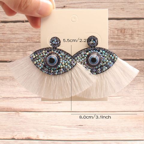 Wholesale Jewelry Vintage Style Exaggerated Artistic Devil's Eye Cloth Drop Earrings
