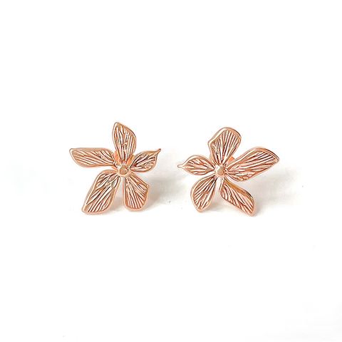 1 Pair Simple Style Flower Plating Titanium Steel 18k Gold Plated Ear Studs