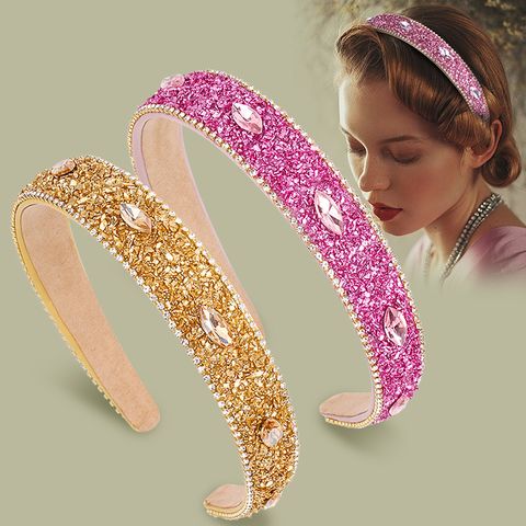 Retro Solid Color Rhinestone Hair Band