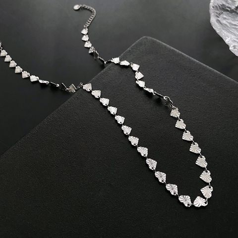 Basic Modern Style Heart Shape Titanium Steel Plating Necklace