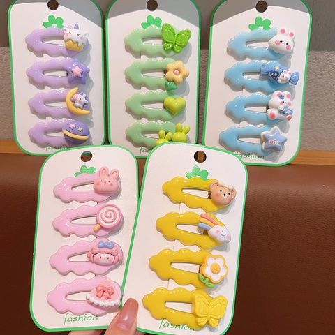 New Children's Partysu Hair Clip Cartoon Animal Flower Cream Color Series Bb Clip Hairpin Little Girl Fringe Clip
