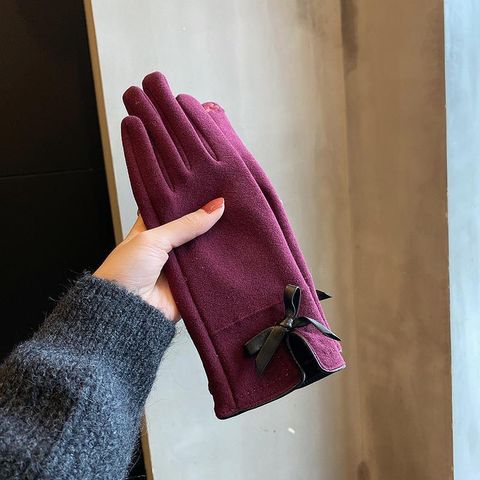 Women's Basic Bow Knot Gloves 2 Pieces