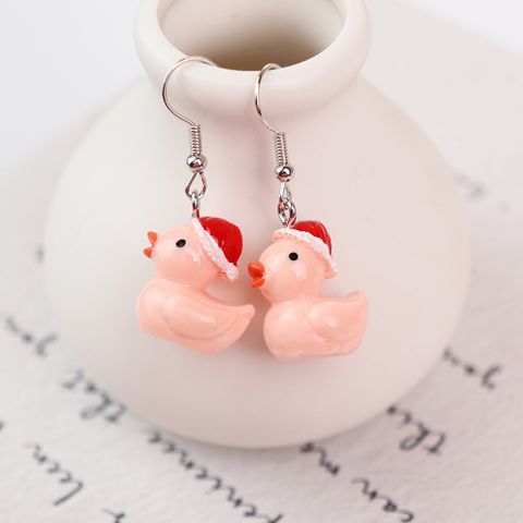 Wholesale Jewelry Cute Duck Resin Drop Earrings