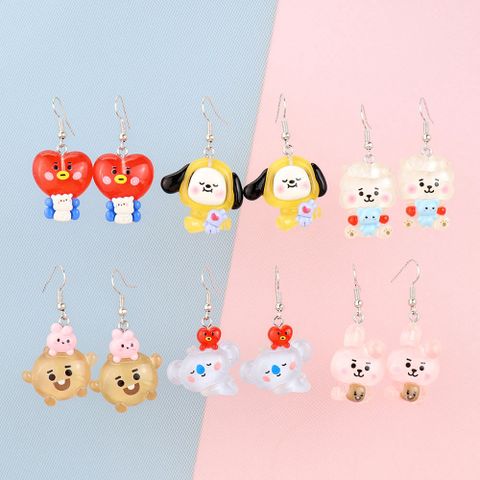1 Pair Cute Animal Plastic Drop Earrings