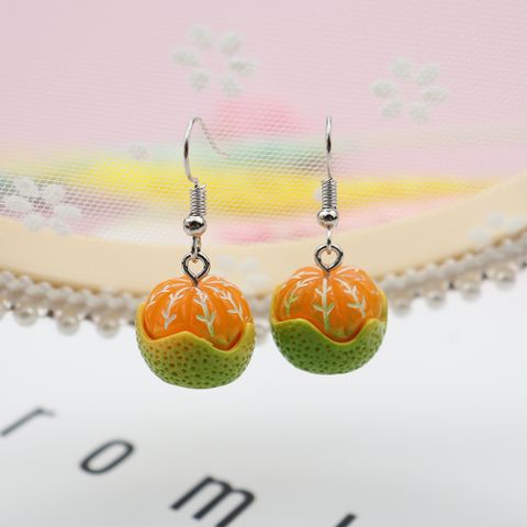 Wholesale Jewelry Cartoon Style Fruit Resin Drop Earrings