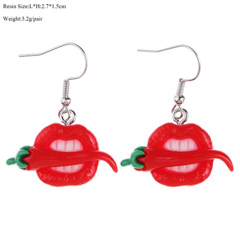 Wholesale Jewelry Cartoon Style Lips Plastic Drop Earrings