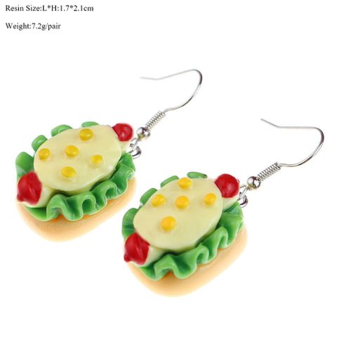 Wholesale Jewelry Cute Fruit Plastic Resin Patchwork Drop Earrings