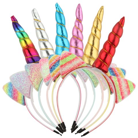 Cartoon Style Unicorn Cat Ears Plastic Sequins Hair Band