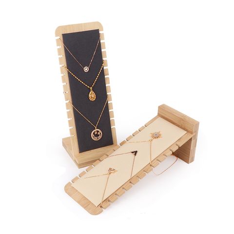 Basic L Shape Bamboo Wood Jewelry Rack