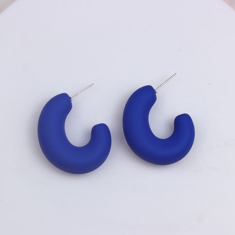 1 Pair Simple Style Solid Color Spray Paint Arylic Ear Studs