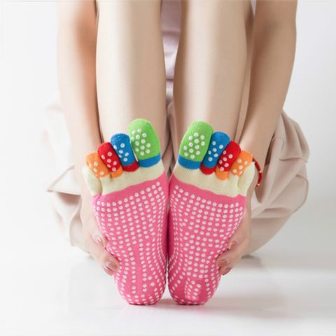 Women's Cartoon Style Sports Color Block Solid Color Cotton Crew Socks A Pair