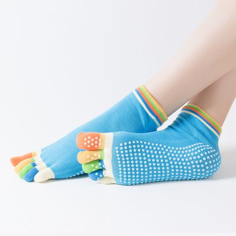 Women's Cartoon Style Sports Color Block Solid Color Cotton Crew Socks A Pair