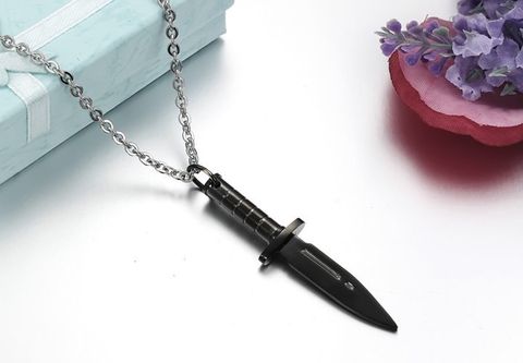 Cool Style Dagger Titanium Steel Plating Men's Pendant Necklace