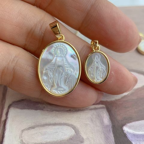 Casual Lady Oval Shell Copper Wholesale Charms