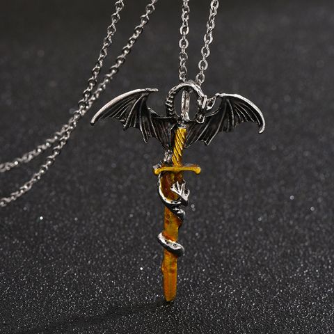 Retro Dragon Alloy Plating Gold Plated Men's Pendant Necklace
