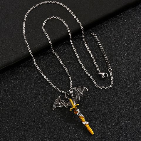 Retro Dragon Alloy Plating Gold Plated Men's Pendant Necklace