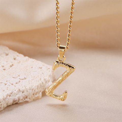Stainless Steel Artistic Simple Style Sweet Plating Letter Pendant Necklace