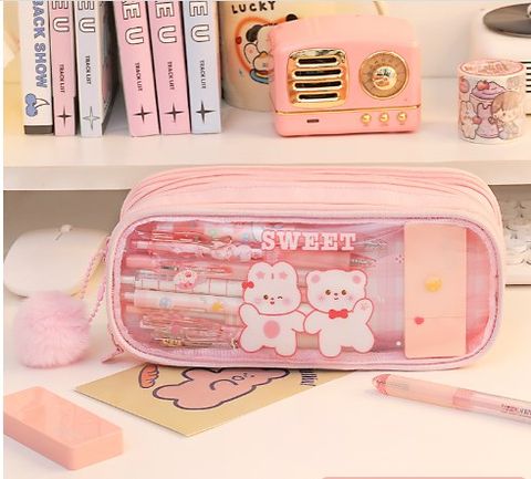 Cute Creative Rabbit Large Capacity Student Stationery Pencil Case