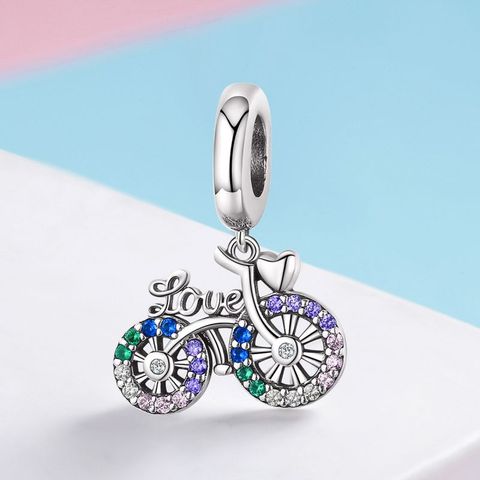 Casual Classic Style Bicycle Zircon Sterling Silver Wholesale Jewelry Accessories