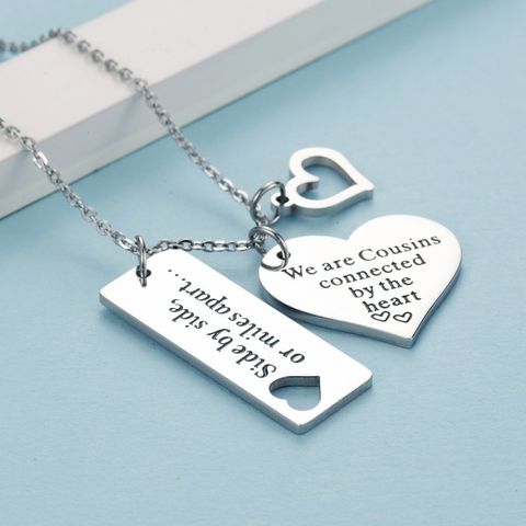 Hip-hop Heart Shape Stainless Steel Polishing Plating Gold Plated Unisex Pendant Necklace