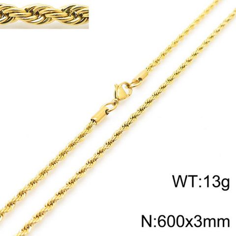 1 Piece Titanium Steel 18K Gold Plated Solid Color