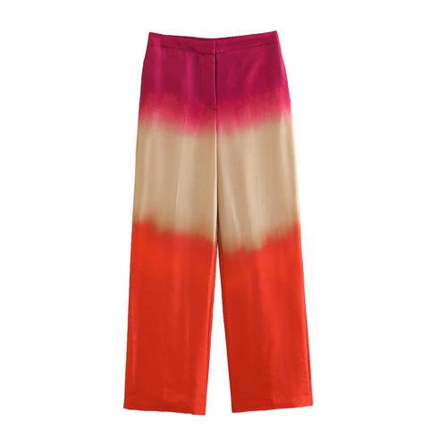 Women's Streetwear Tie Dye Satin Printing Button Pants Sets