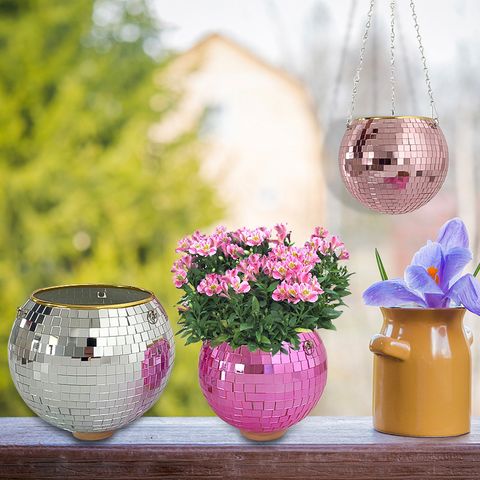 New Hanging Mirror Spherical Plastic Gardening Hanging Basket Indoor Flower Pot