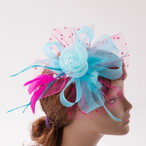 Retro Flower Gauze Feather Party Headpieces