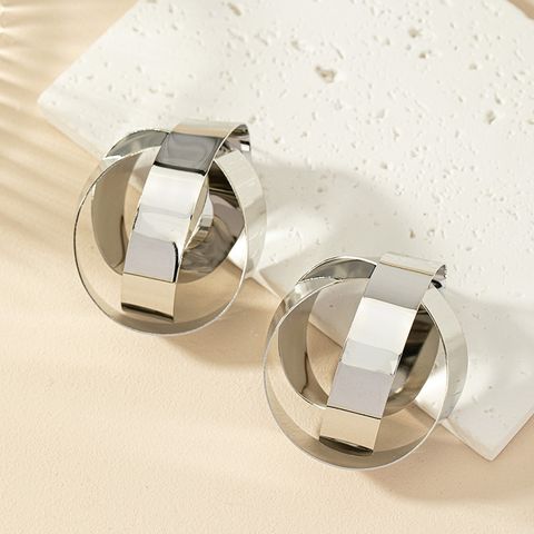 1 Pair Novelty Round Plating Alloy Ear Studs