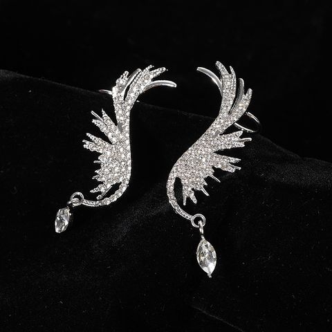 1 Pair Fairy Style Lady Wings Plating Inlay Alloy Rhinestones Ear Cuffs