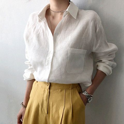 Cotton And Linen Shirt Women's Outer Wear 2023 Spring And Autumn New Retro Hong Kong Style White Design Sense Public Casual Top
