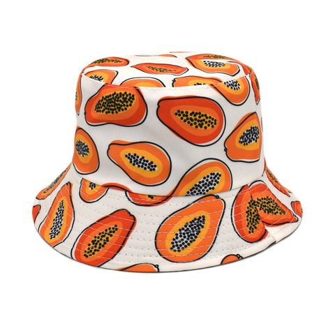 Unisex Casual Fruit Flat Eaves Bucket Hat