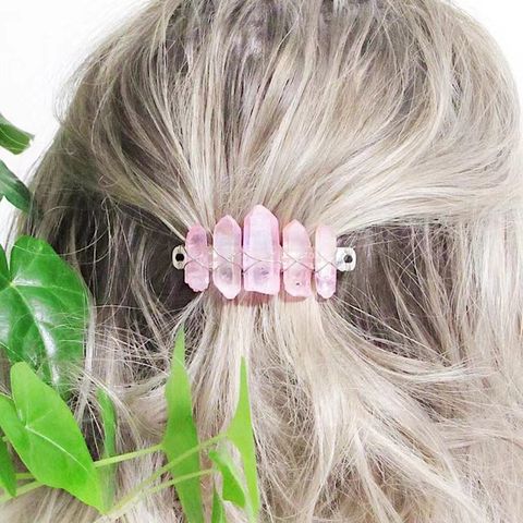 Simple Style Square Crystal Patchwork Hair Clip