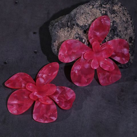 1 Pair Exaggerated Flower Arylic Ear Studs