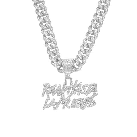 Hip-hop Letter Alloy Rhinestone Inlay Rhinestones Men's Pendant Necklace