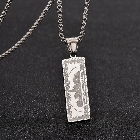 Hip-hop Dollar Titanium Steel Plating Men's Pendant Necklace Long Necklace