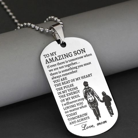 Vintage Style Simple Style Letter Alloy Men's Pendant Necklace