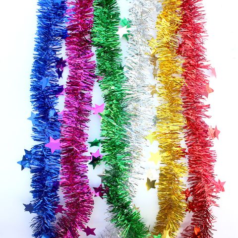 Christmas Vintage Style Simple Style Star Solid Color Plastic Party Colored Ribbons