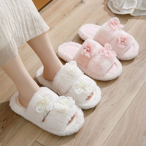 Women's Casual Floral Round Toe Cotton Slippers