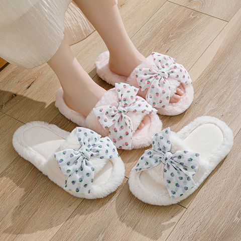 Women's Casual Ditsy Floral Open Toe Cotton Slippers
