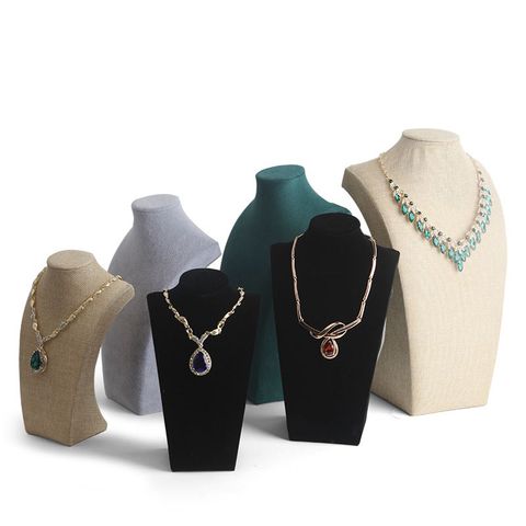 Elegant Modern Style Solid Color Velvet Jewelry Rack