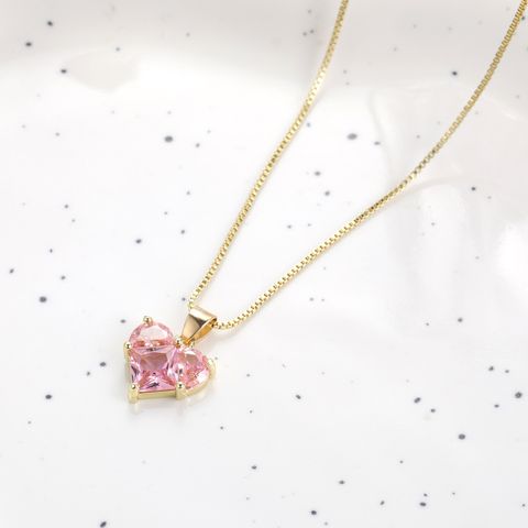 Ig Style Heart Shape Artificial Crystal Alloy Women's Pendant Necklace