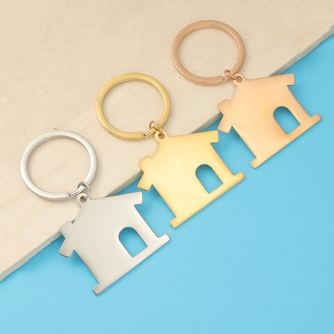 Streetwear House Stainless Steel None 18K Gold Plated Bag Pendant Keychain