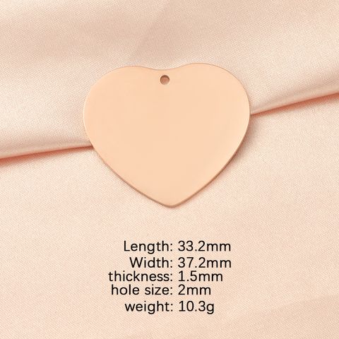 1 Piece Stainless Steel None 18K Gold Plated Rose Gold Plated Heart Shape Solid Color