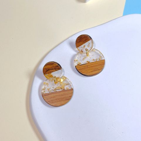 1 Pair Vacation Beach Streetwear Geometric Wood Drop Earrings