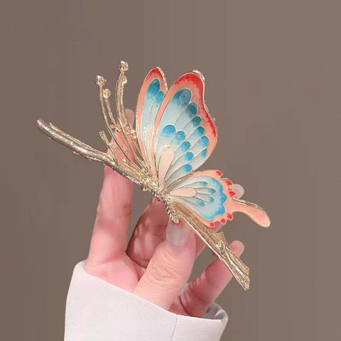 Women's Lady Butterfly Metal Plating Hair Claws